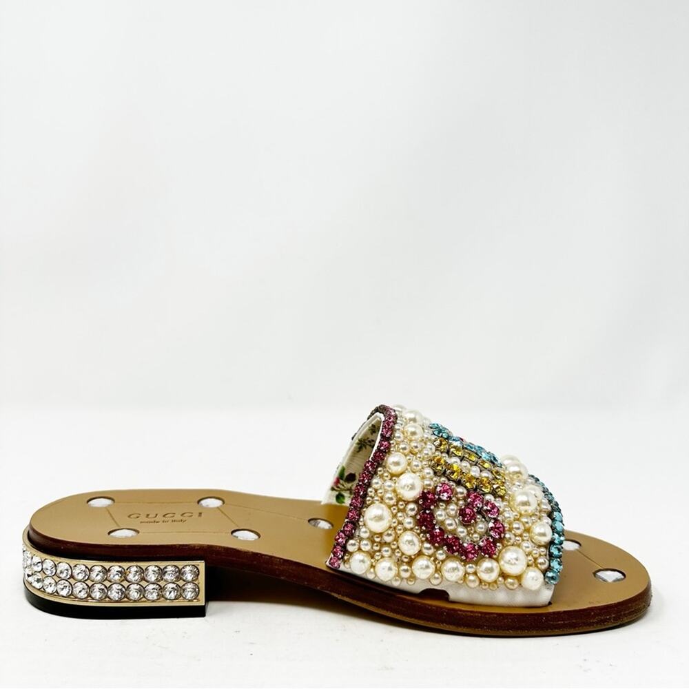 Gucci Pearl Crystal Slide Sandals Womens Size EU 37 - Picture 5 of 15